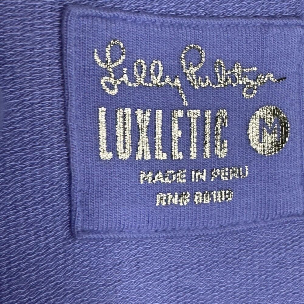 Lilly Pulitzer Cassi Luxletic Hoodie Medium Purple V Neck Modal Pullover Top - Picture 6 of 9